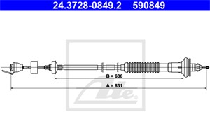 Vajer, koppling, PEUGEOT 206 CC, 206 Halvkombi, 206 SW, 206 Van, 206+, 2150 CH, 2150 EE