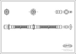 Bromsslang, Framaxel, TOYOTA CARINA Kombi V, CARINA Sedan V, COROLLA, COROLLA Compact, COROLLA Liftback, COROLLA Station Wagon, 90947025