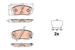 Bromsbeläggsats, Framaxel, HYUNDAI i40 I, i40 CW I, 58101-3ZA16