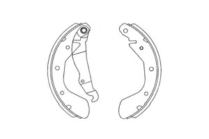 Bromsbackar, sats, Bakaxel, CHEVROLET,DAEWOO,OPEL, 1605056, 1605812, 1605953, 90421797, 90542863, 96226110, 96430417, ND1464, NP1441, NP