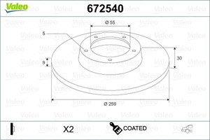 Bromsskiva, Bakaxel, LEXUS CT, SUBARU TREZIA, TOYOTA PRIUS, PRIUS PHV, VERSO S, 4243102200, 42431-02200, 4243102250, 42431-02250, 424310