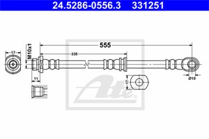 Bromsslang, Bakaxel, MITSUBISHI PAJERO Classic, PAJERO IV, PAJERO Van IV, 4650A307