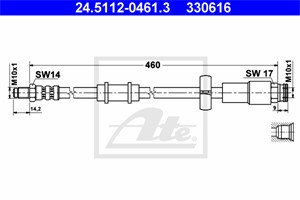 Bromsslang, Framaxel, CITROËN,FIAT,PEUGEOT, 1325030080, 4806 96
