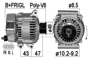 Generator, MINI MINI, MINI Cabriolet, 12 31 7 509 342, 12 31 7 515 029, 7 509 342, 7 515 029, YLE 102400