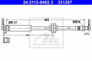 Bromsslang, Framaxel, ALFA ROMEO,CITROËN,FIAT,OPEL,PEUGEOT, 13352127, 4806 J9, 5 62 239, 5 62 275, 51835425, 55701047