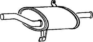 Bakre ljuddämpare, Bak, NISSAN SUNNY II, SUNNY Hatchback II, SUNNY Traveller II, 20100-57M62, 20100-87A64, 20100-93A64, B0100-87A65