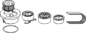 Kamremskit med vattenpump, OPEL,VAUXHALL, 09192797, 09192797S1, 13 34 066S1, 90444079