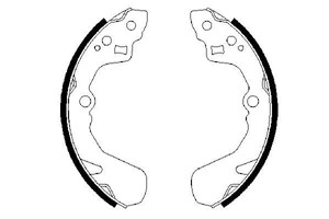 Bromsbackar, sats, Bakaxel, DAIHATSU,SUBARU,SUZUKI, 04495 87707 000, 04495 87708 000, 53200 60841, 53200 69G00 000, 53200 69G11 000, 532