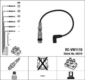 Tändkabelsats, AUDI,SEAT,SKODA,VW, 03F 905 409 A, 03F 905 409 B, 03F 905 409 C, 03F 905 409, 03F 905 430 D, 03F 905 430 E, 03F 905 430 F